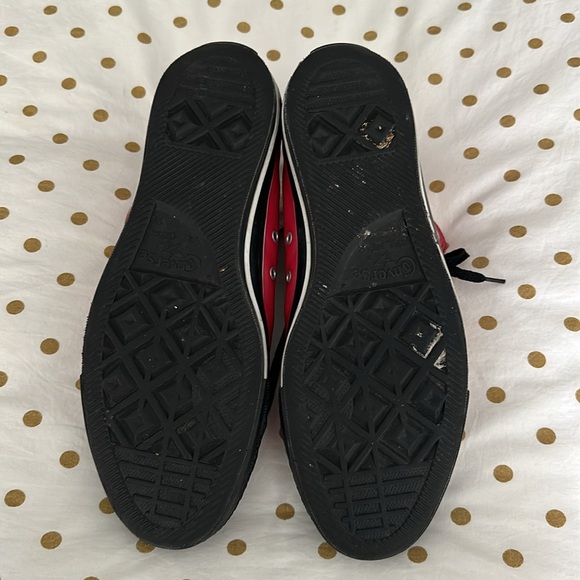 CONVERSE ALL STAR RED LEATHER HIGH TOP SHOES - Picture 6 of 8